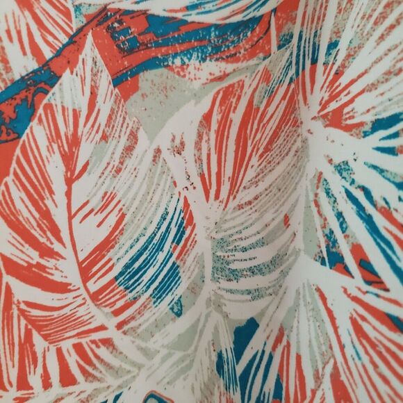 Men's COLUMBIA PFG Lined 9" Water Shorts Trunks Fishing Orange Palm‎ Leaves SZ M - Picture 2 of 13